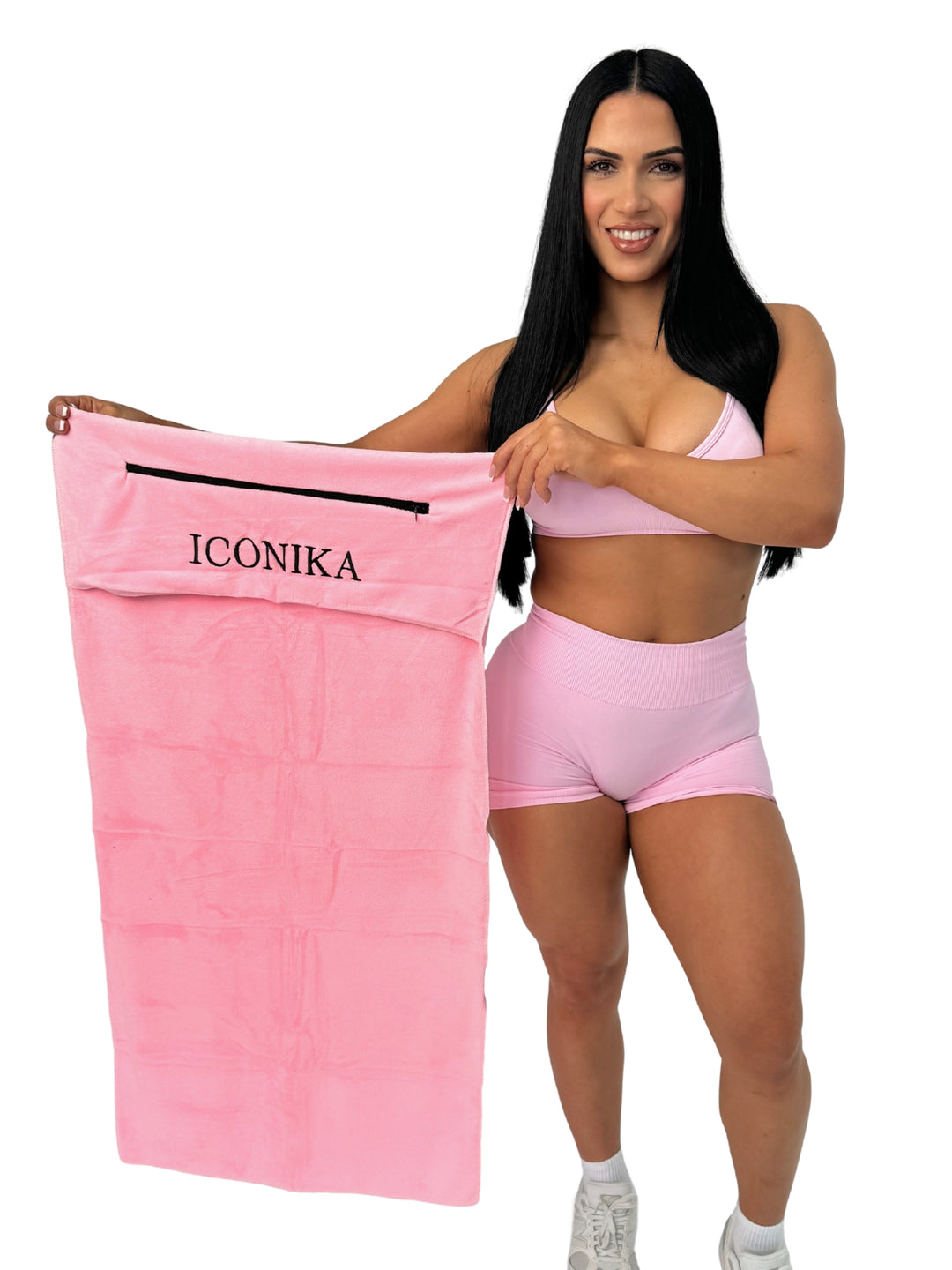Hooded Gym Towel - Baby Pink